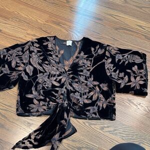 By Together Black and Brown Floral Blouse